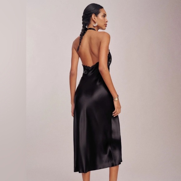 Reformation NEW Nora Silk Slip Dress Women's size XS  100% Silk Elegant Black - Picture 5 of 9